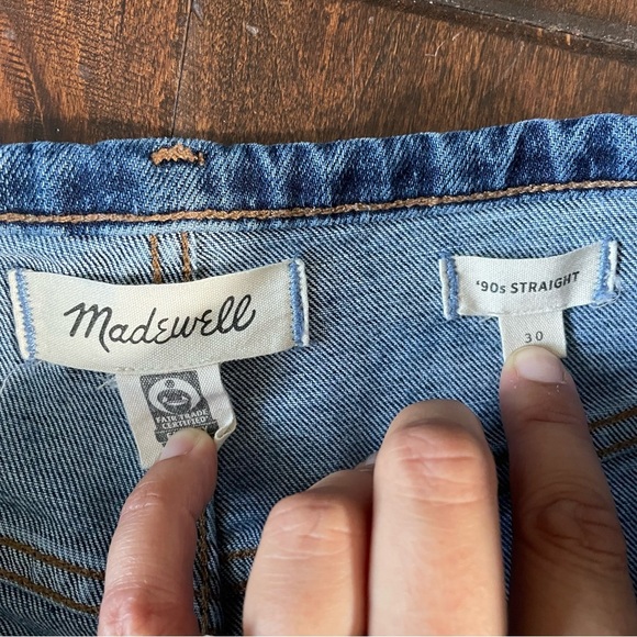 Madewell The '90s Straight Jean in Liola Wash Binded-Waist no-waist size 30 - Picture 15 of 16